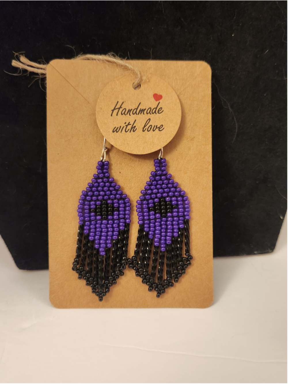 Handmade Seed Beaded Fringe Earrings